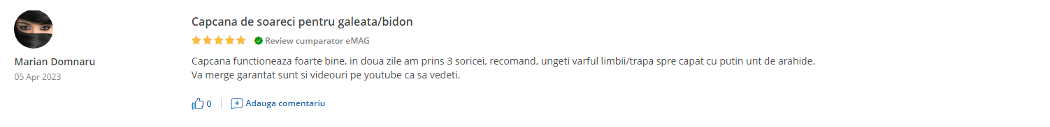 recenzie Capcana sobolani cu galeata